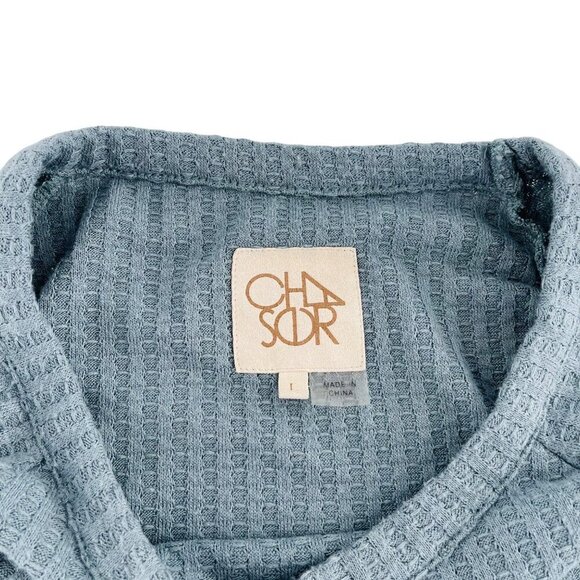 Chaser Womens Long Sleeve Waffle Knit Top Size L - Picture 2 of 6